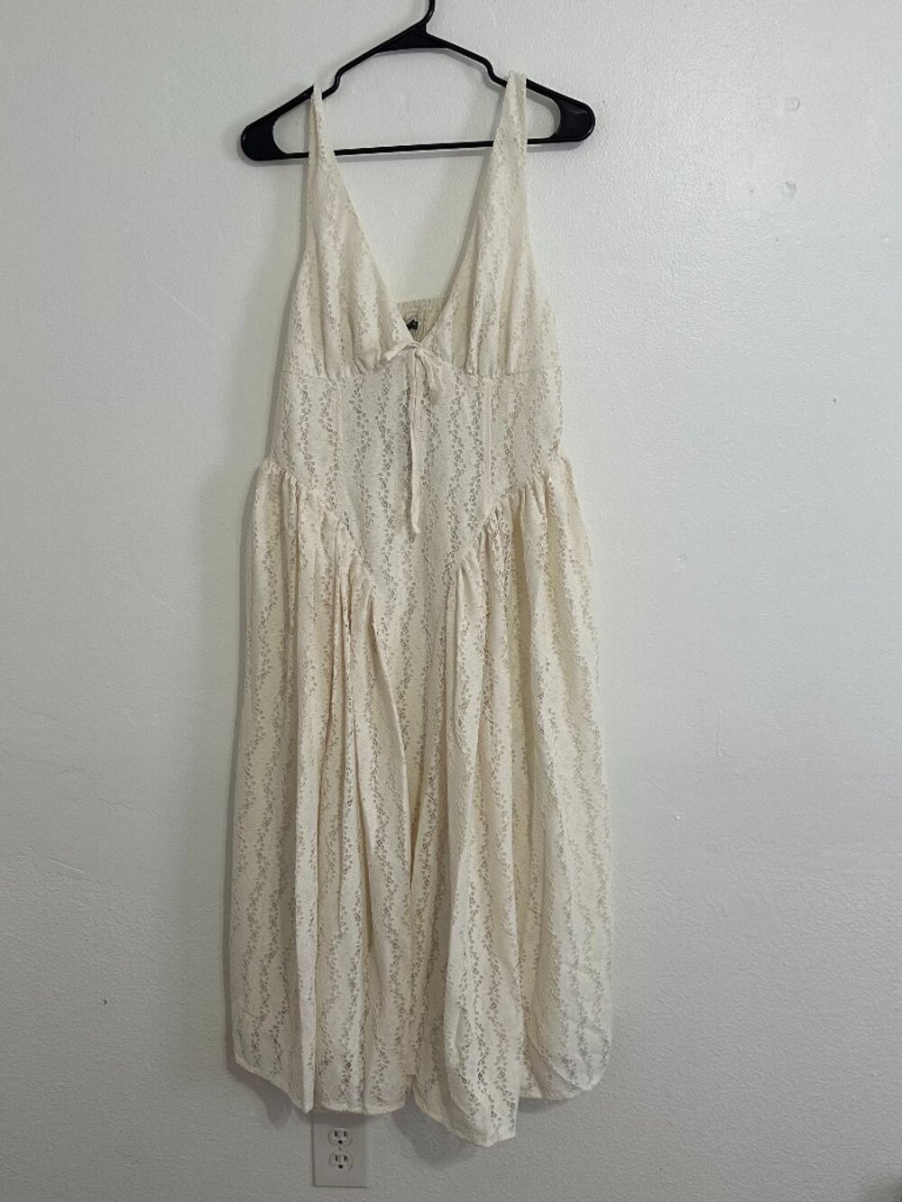 Wild Fable Cream Lace Basque Waist Midi Dress XL NWT
